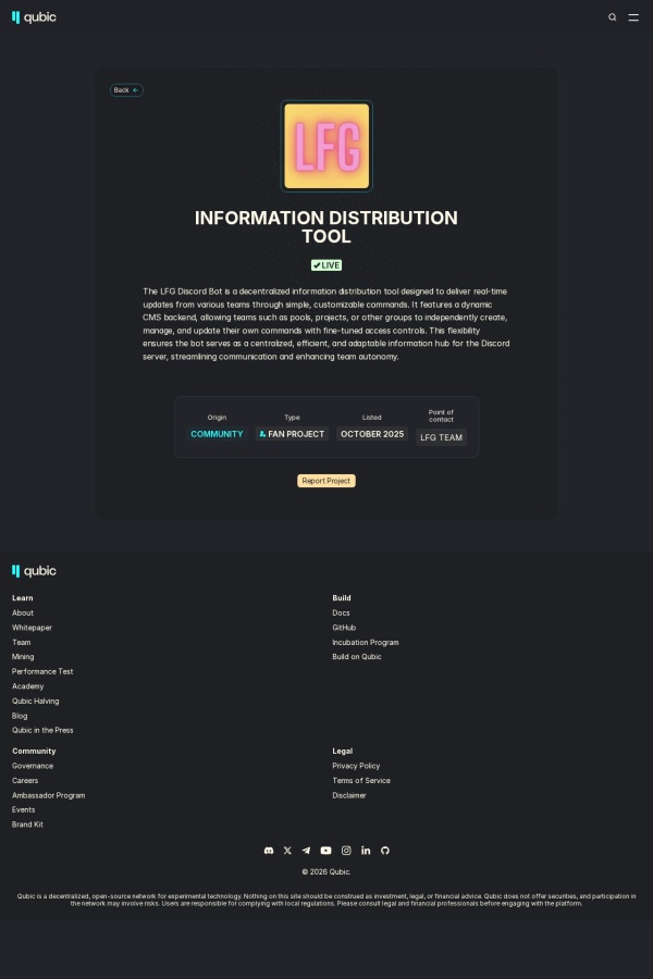 Information Distribution Tool website