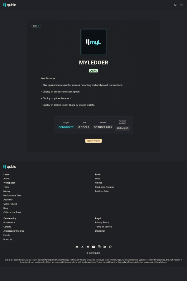 myLedger website