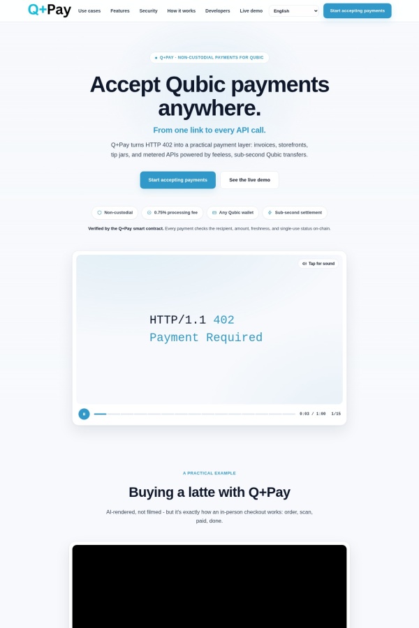 Q+Pay website