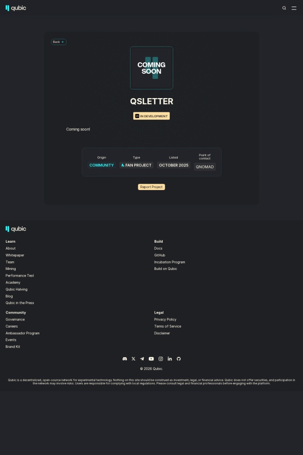 Qsletter website