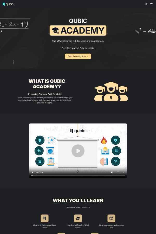 Qubic Academy website