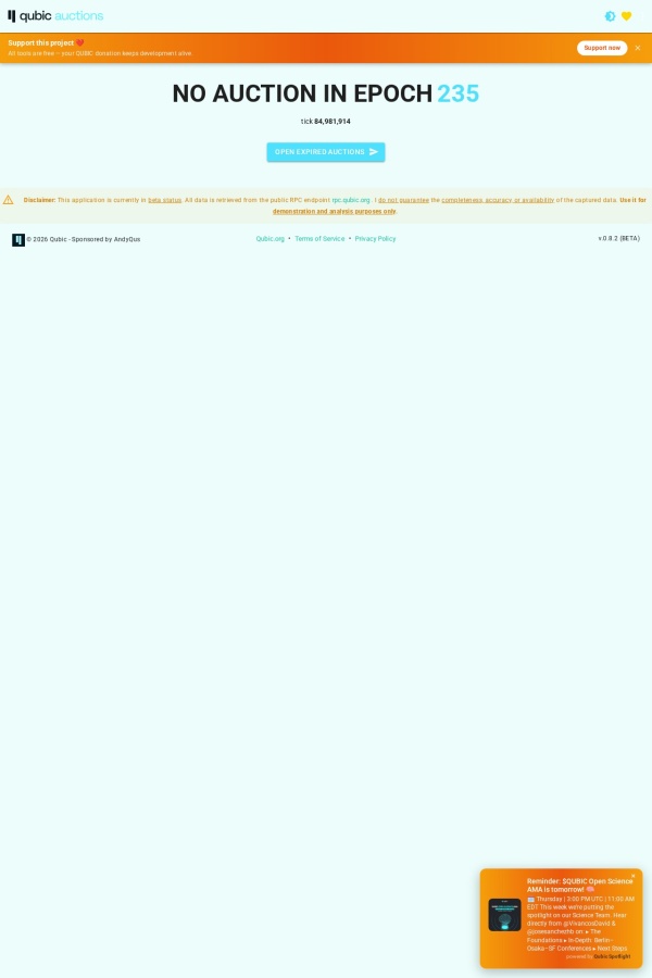 Qubic Auctions website