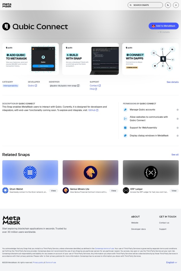 Qubic-Connect website
