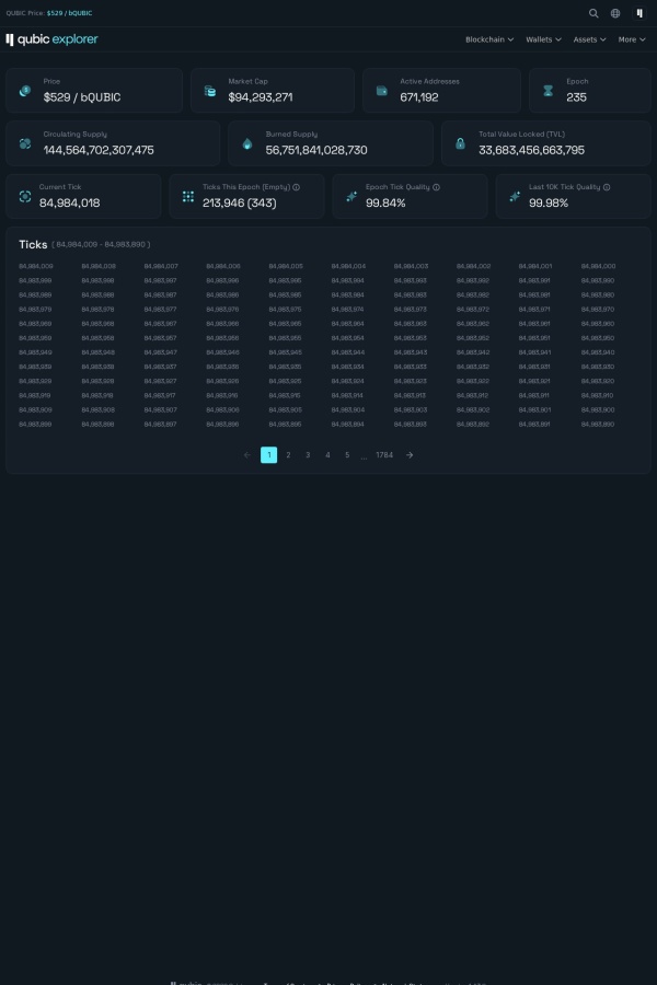 Qubic Explorer website