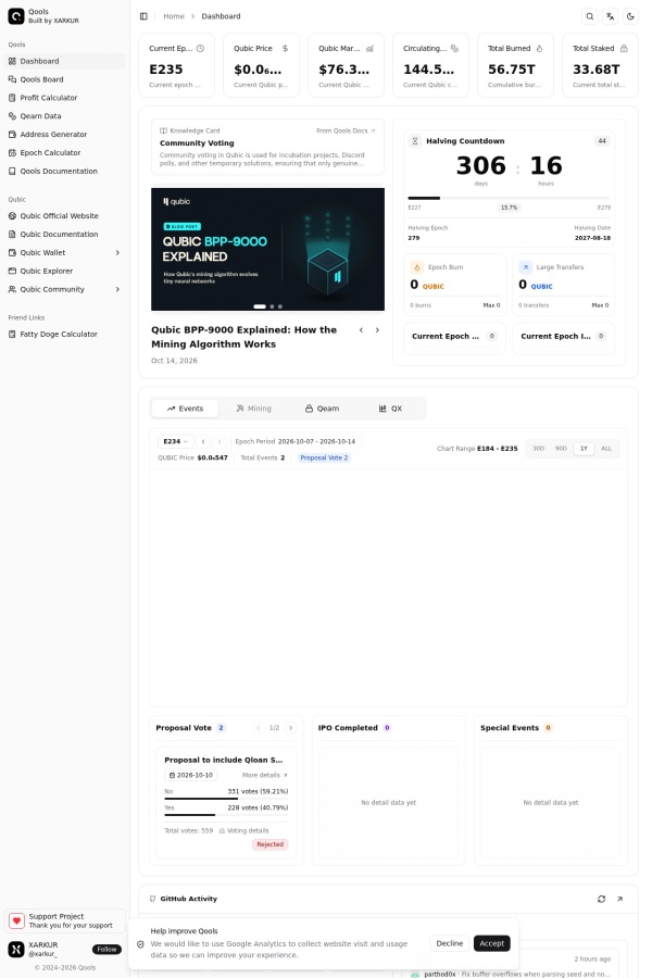 Qubic Tools (Qools) website