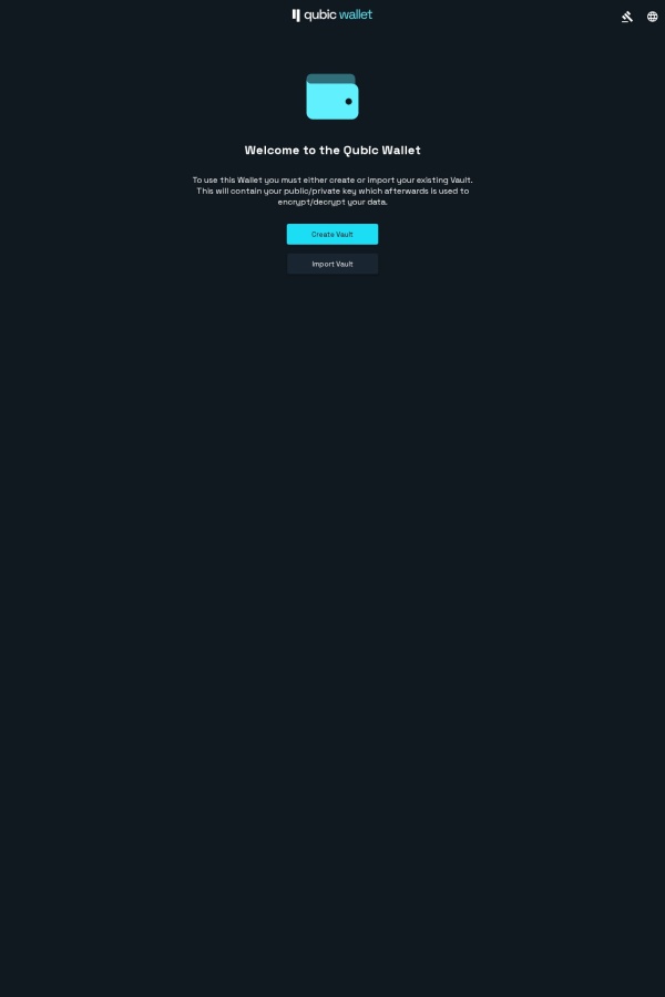 Qubic Wallet website
