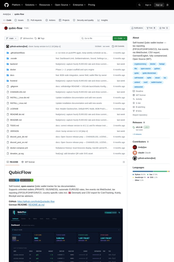 QubicFlow website