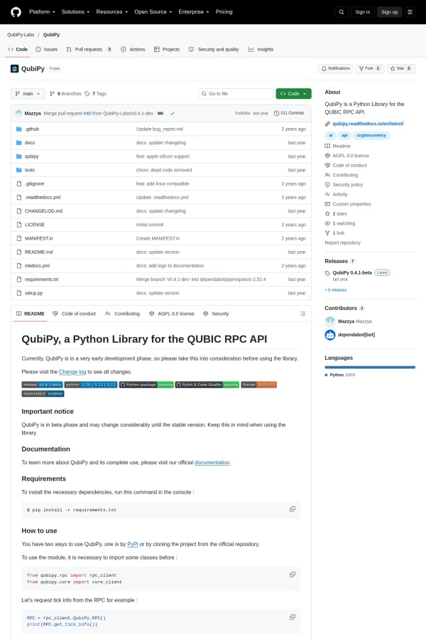 QubiPy website