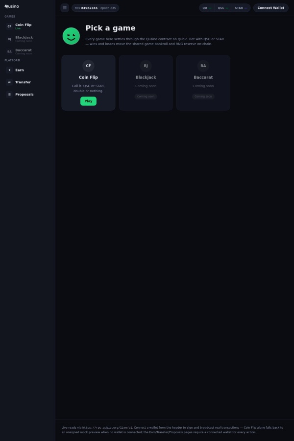 Qusino website