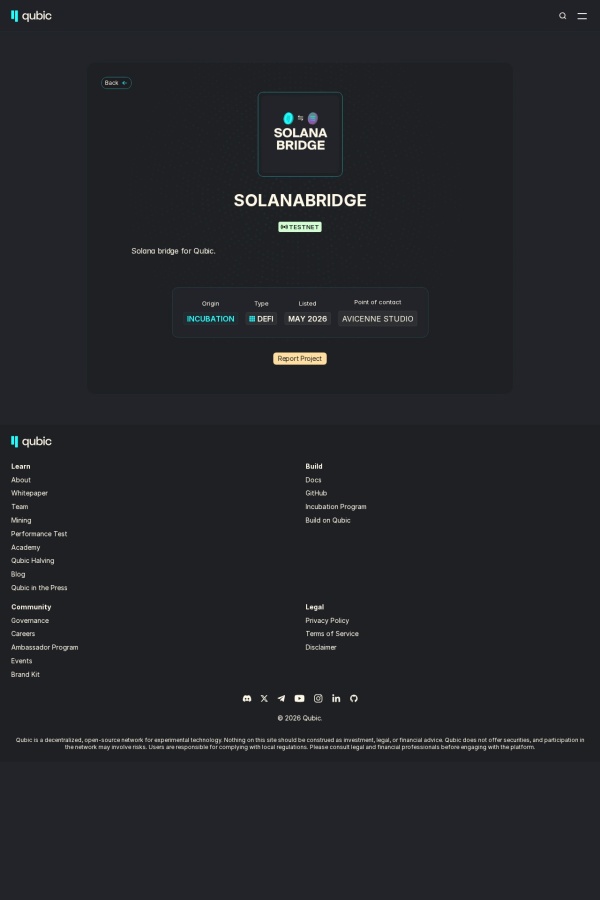 Solana Bridge website